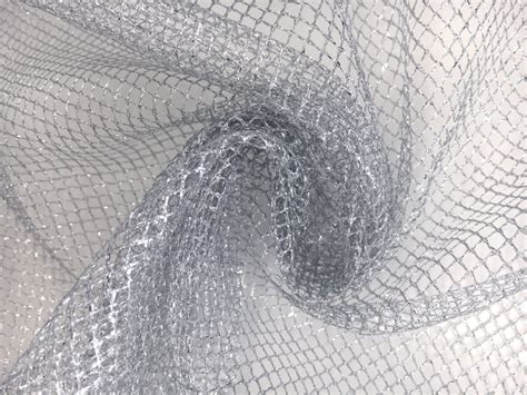 silver metallic mesh fabric|silver deco mesh.